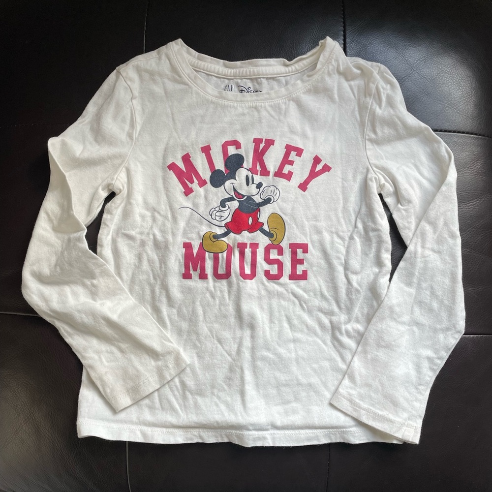 Disney Mickey Mouse Kids White Long Sleeve Shirt